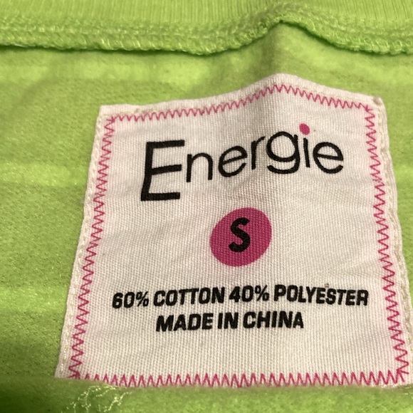 Energie green with white stripes top, size small - Picture 4 of 5